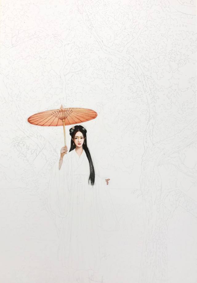 画画简单漂亮古风人物（喜欢古风手绘图吗？古风女子画法过程图）