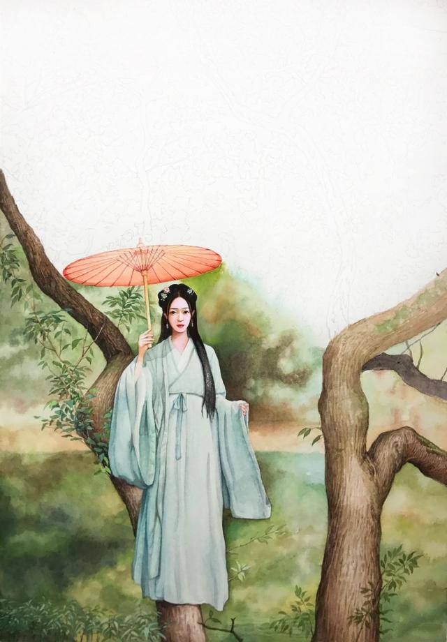 画画简单漂亮古风人物（喜欢古风手绘图吗？古风女子画法过程图）