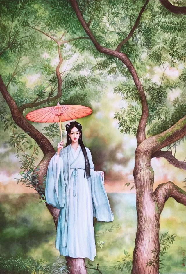 画画简单漂亮古风人物（喜欢古风手绘图吗？古风女子画法过程图）