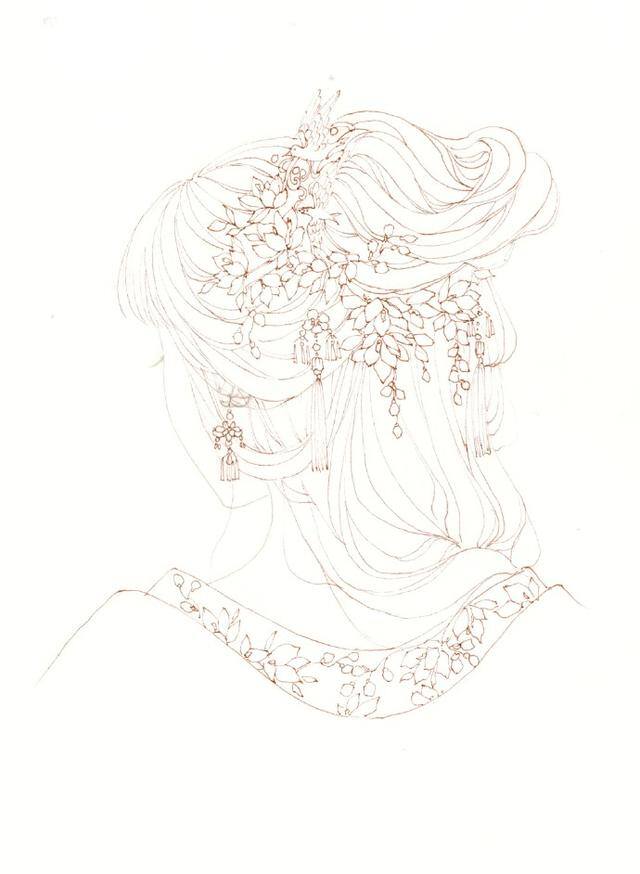 画画简单漂亮古风人物（喜欢古风手绘图吗？古风女子画法过程图）
