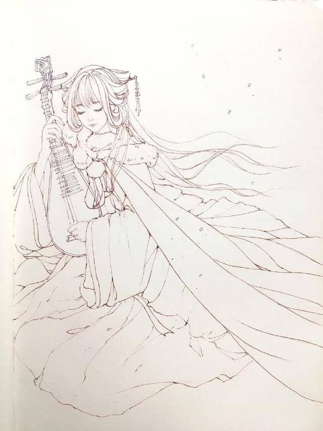画画简单漂亮古风人物（喜欢古风手绘图吗？古风女子画法过程图）