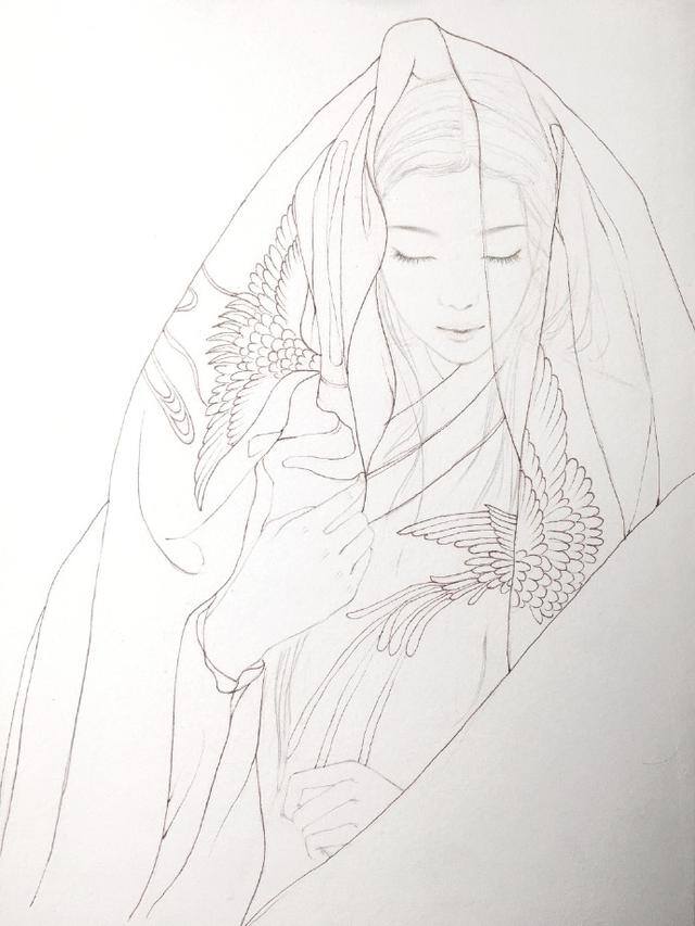 画画简单漂亮古风人物（喜欢古风手绘图吗？古风女子画法过程图）
