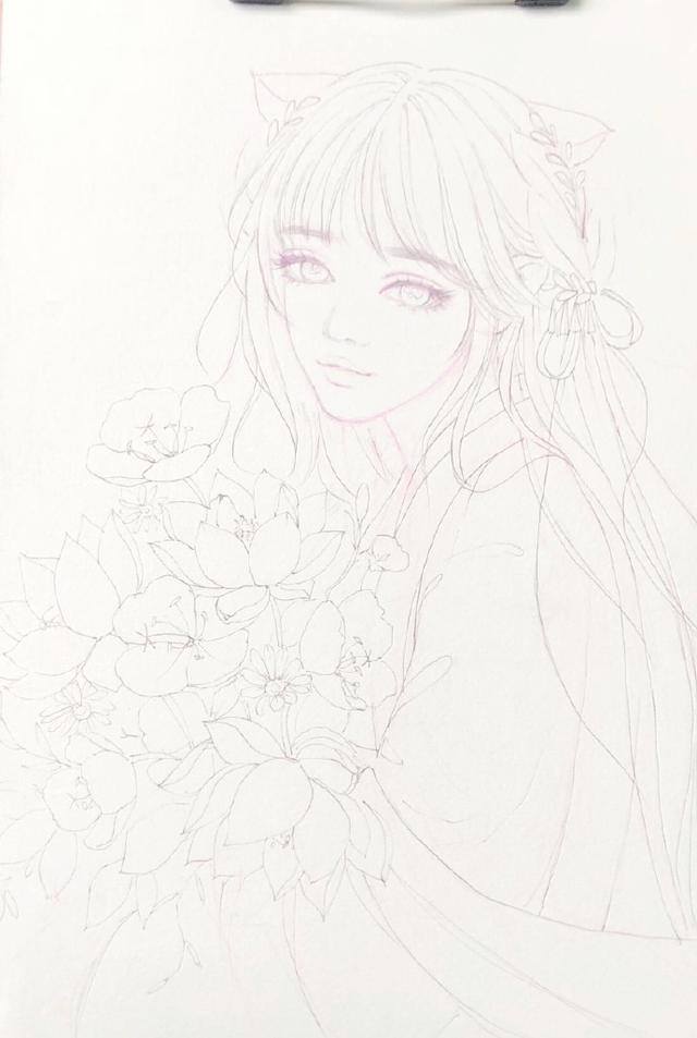 画画简单漂亮古风人物（喜欢古风手绘图吗？古风女子画法过程图）