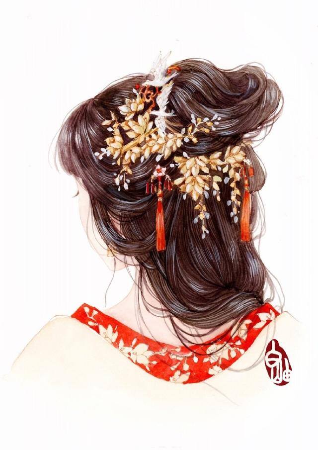 画画简单漂亮古风人物（喜欢古风手绘图吗？古风女子画法过程图）