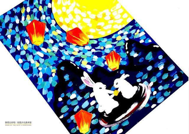 白露儿童画简单漂亮（中秋节插画教程）