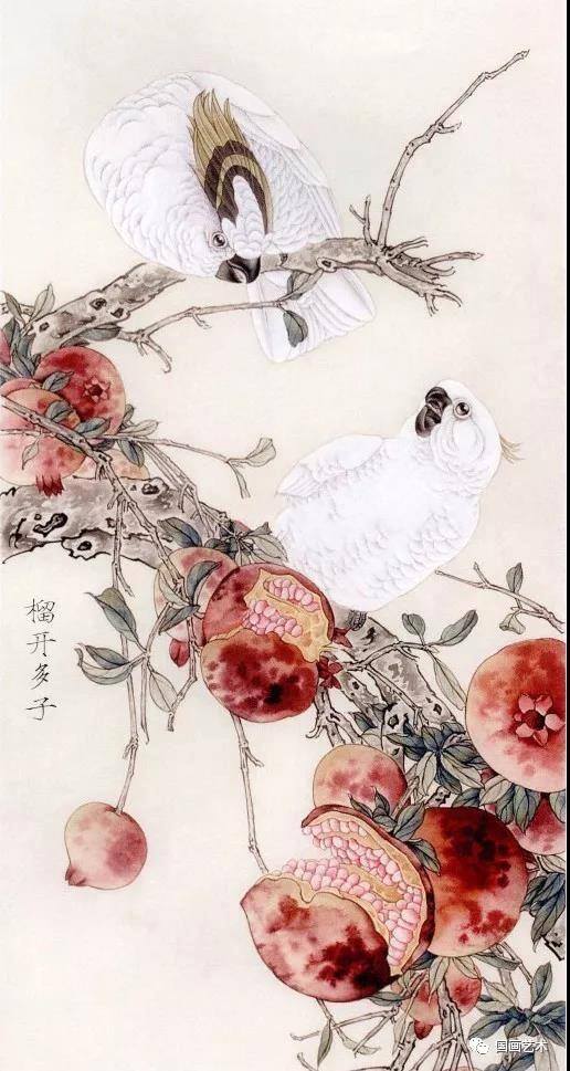 石榴怎么画简单又好看（工笔石榴《榴开多子》画法步骤）