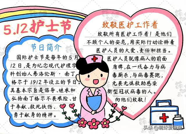 护士怎么画简单又漂亮（教你画一张简单又好看的护士节主题手抄报）