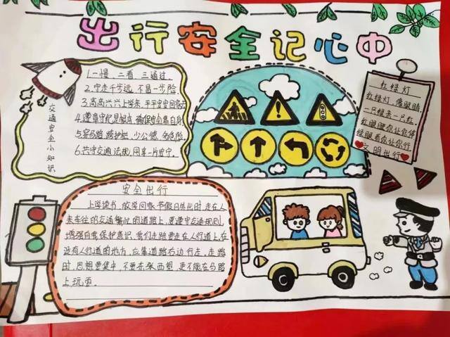 交通安全画简单又漂亮（文明守法平安回家）