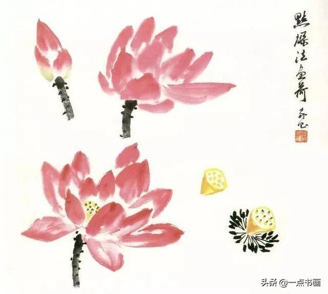 荷花怎么画漂亮又复杂（写意荷花的画法）