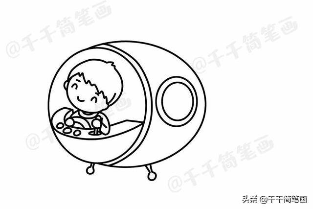 简笔画简单好看易画（亲子涂色画之科幻宇航员）