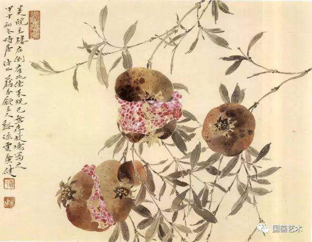石榴怎么画简单又好看（工笔石榴《榴开多子》画法步骤）