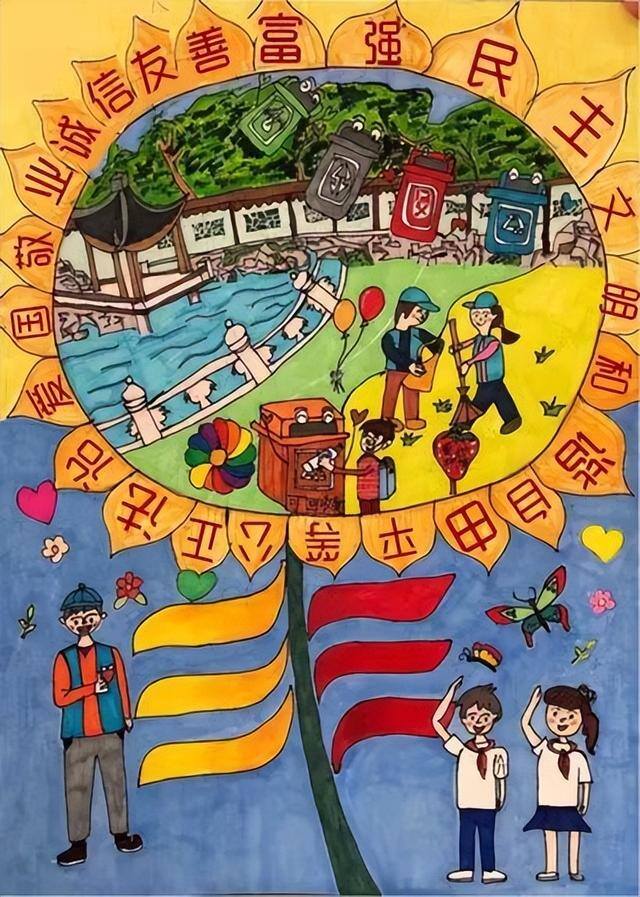 创建文明城市主题绘画（北京市丰台区师范学校附属小学一年级6班裴艺术作品征集活动圆满落幕）