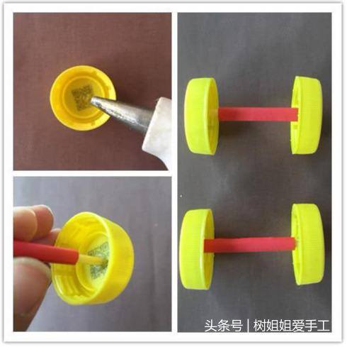 小手工怎么做（用废旧的纸管和瓶盖做个能跑的小汽车）