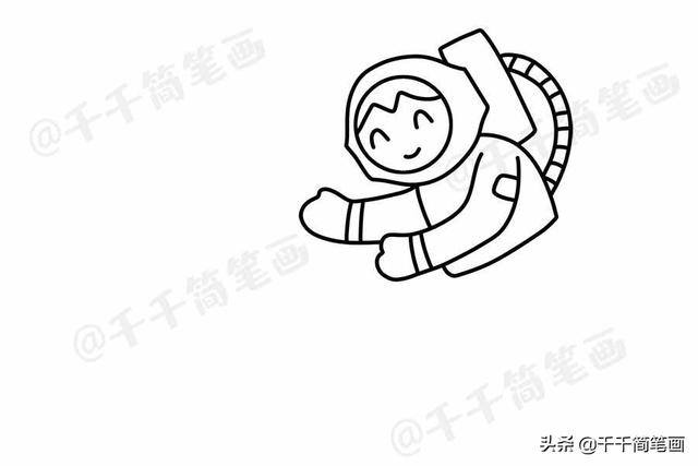 简笔画简单好看易画（亲子涂色画之科幻宇航员）