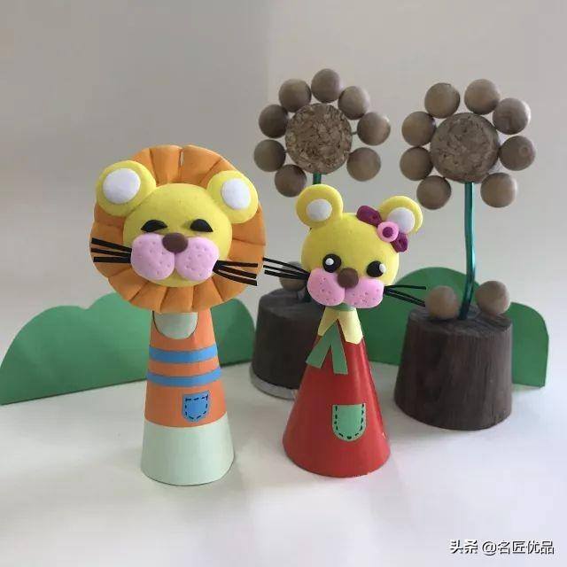 彩泥手工制作（幼儿园亲子手工：狮子手工制作图解）