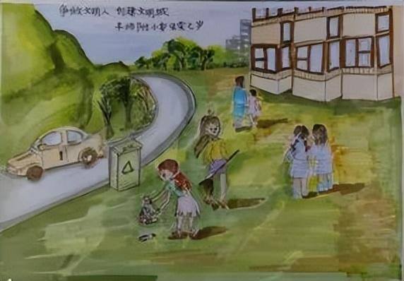 创建文明城市主题绘画（北京市丰台区师范学校附属小学一年级6班裴艺术作品征集活动圆满落幕）