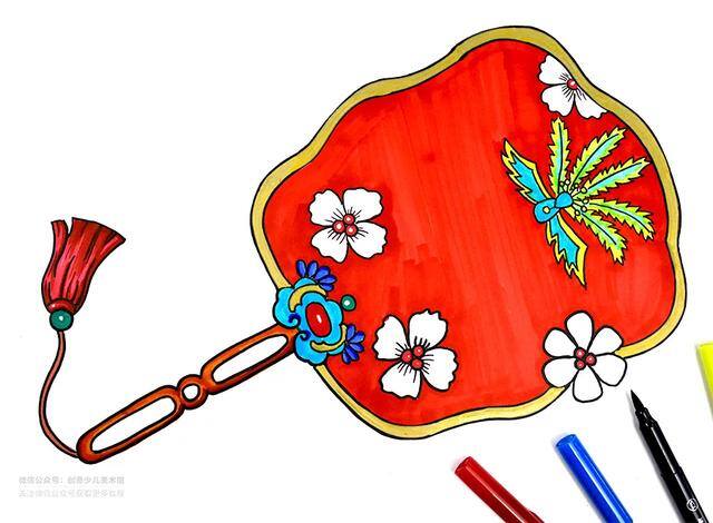 凤凰怎么画好看又霸气（美术课程《团扇》）