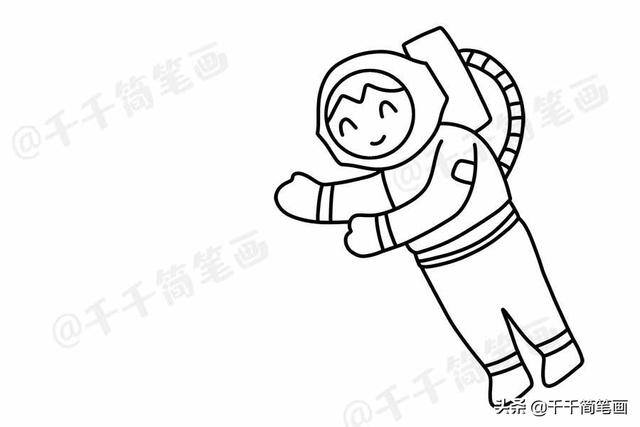 简笔画简单好看易画（亲子涂色画之科幻宇航员）