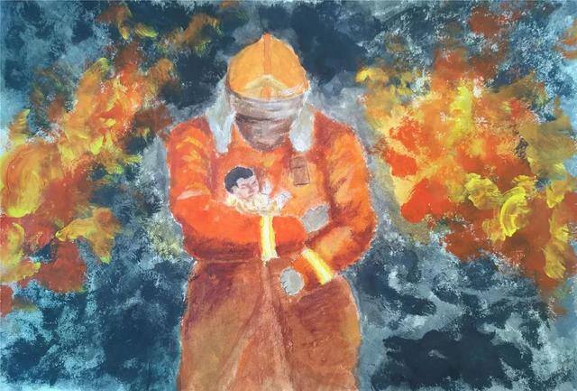 关于消防的绘画作品（“消防安全伴我成长”绘画作文大赛展播）