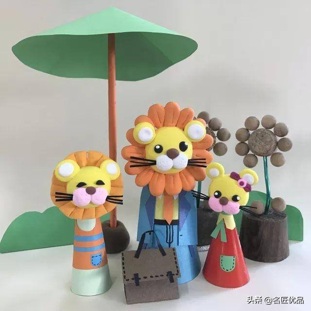 彩泥手工制作（幼儿园亲子手工：狮子手工制作图解）