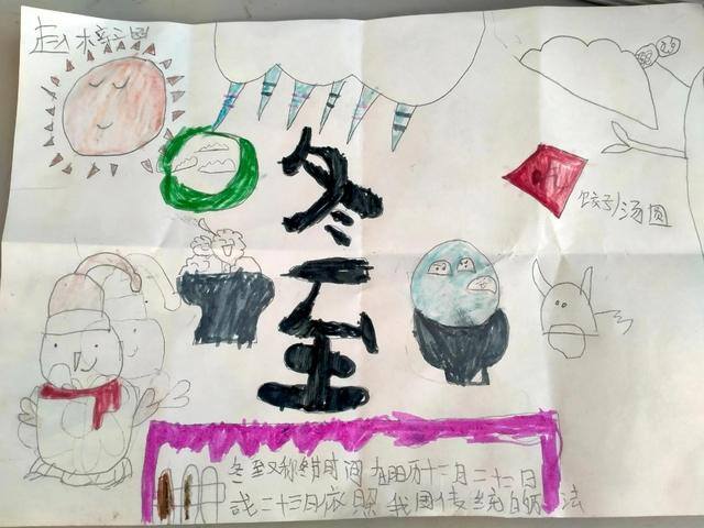 二年级的画简单又漂亮（冬至，幸福必至！）