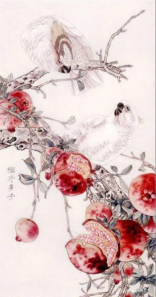 石榴怎么画简单又好看（工笔石榴《榴开多子》画法步骤）
