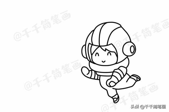 简笔画简单好看易画（亲子涂色画之科幻宇航员）