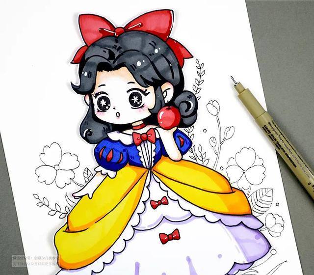 儿童画公主（迪士尼公主绘画教程）