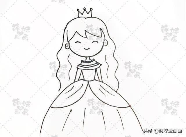 漂亮的公主怎么画（可爱的小公主，跟着步骤画很快就可以学会哦！）