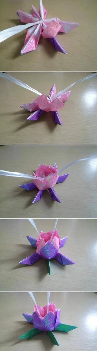儿童手工制作手机（简单可爱的折纸郁金香、玫瑰、莲花教程来了！（附教程）！）