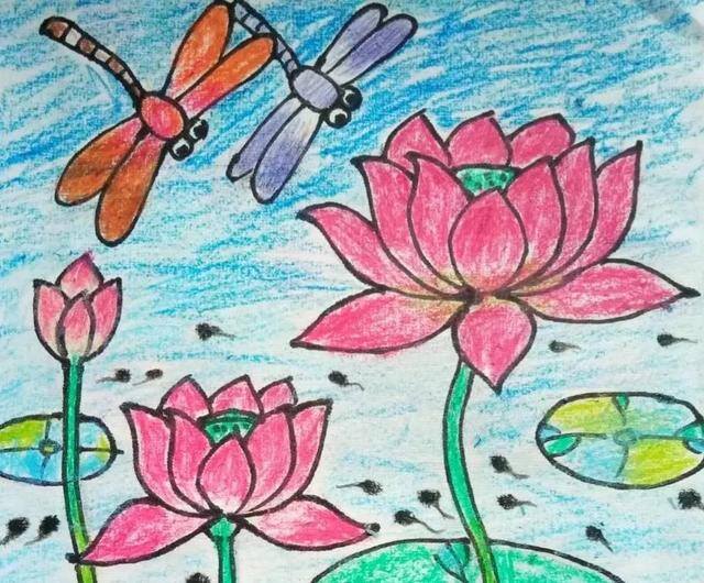 莲花怎么画简单又好看（黑白线描画《花瓶和花》）