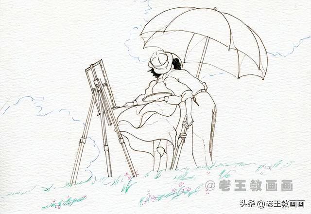 鸟怎么画简单好看在天上飞（宫崎骏动画片《起风了》剧照水彩漫画教程）
