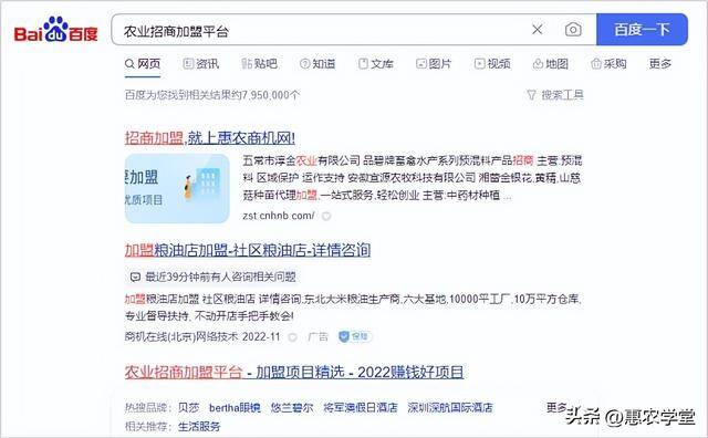 新项目加盟代理（惠农商机网——惠农商机网）