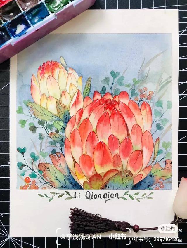 花朵怎么画最漂亮（中国风水彩花卉插画｜李浅浅qian）