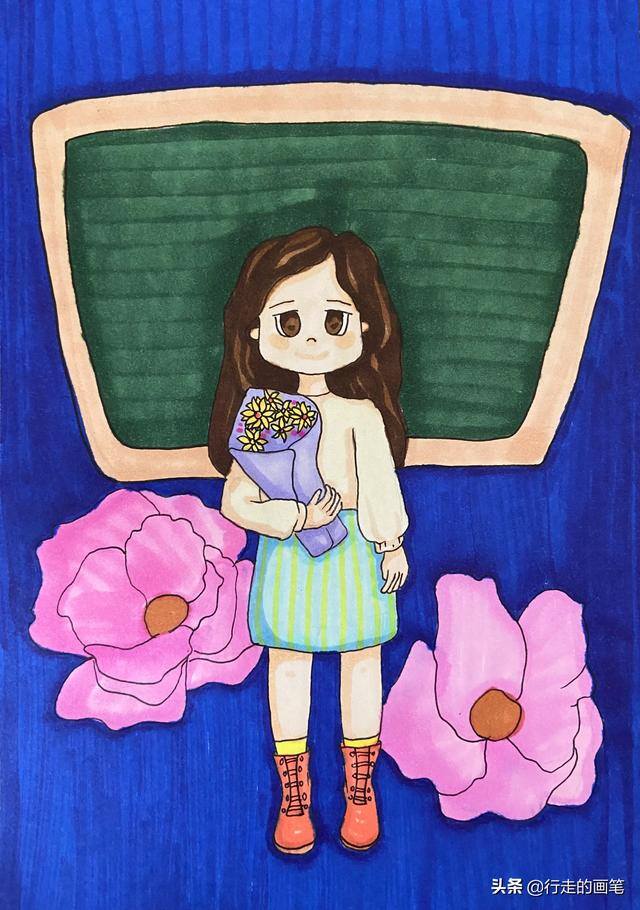 教师节绘画简单好看（老师，您辛苦了）