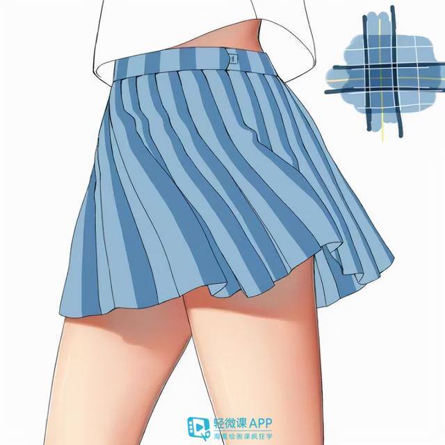 动漫女生画画教程（初学者短裙怎么画？女生动漫短裙子画法！）