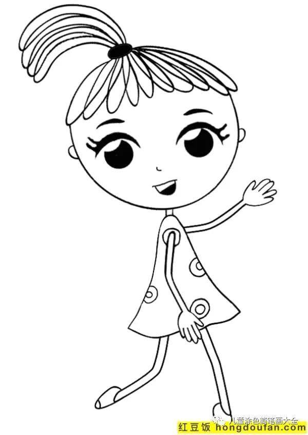 简单又漂亮的花绘画（如何为孩子画一个女孩）