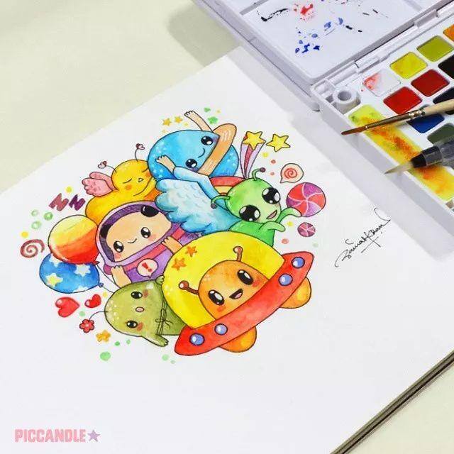 绘画图片大全简单漂亮（蠢萌蠢萌的小鸡蛋，简单易学！）