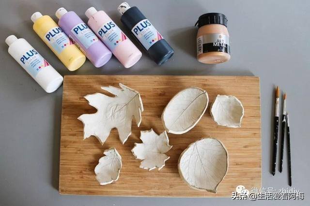 泥土手工制作（首饰盒不用买，几块黏土一片树叶就能diy）