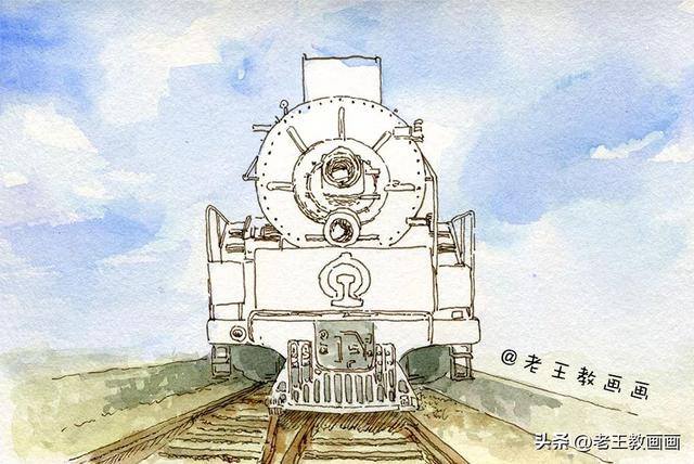 画画画画（水彩火车头（火车头缩影））