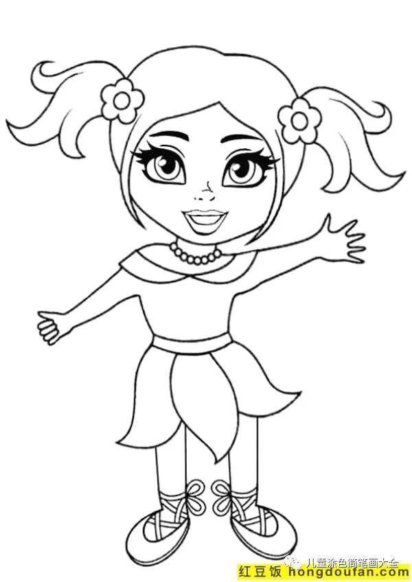 简单又漂亮的花绘画（如何为孩子画一个女孩）
