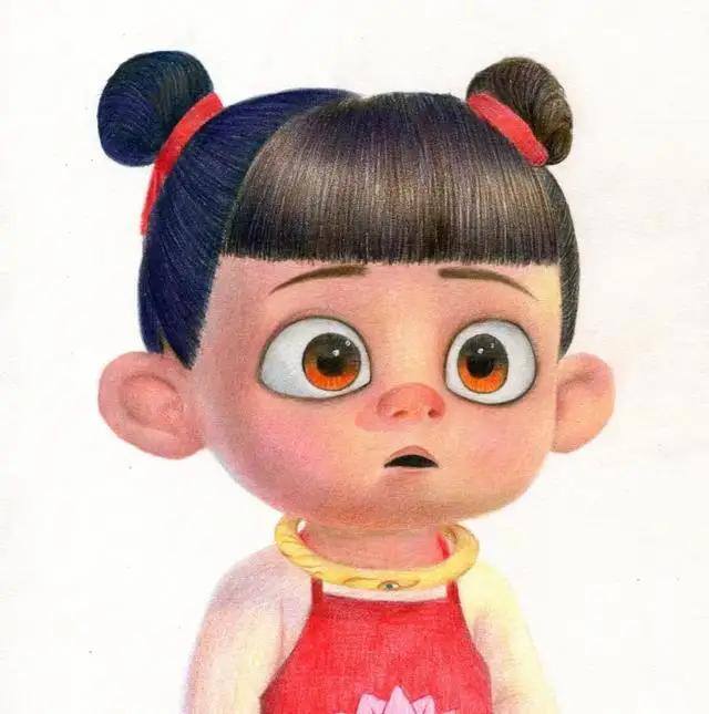 哪吒怎么画简单又好看（哪吒的彩铅画，简单又有趣，喜欢绘画的同学们快来临摹学习）