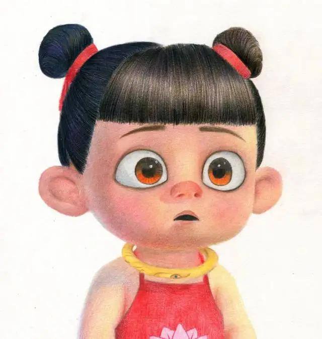 哪吒怎么画简单又好看（哪吒的彩铅画，简单又有趣，喜欢绘画的同学们快来临摹学习）
