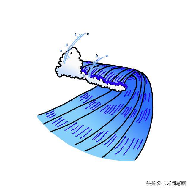 浪花怎么画好看又简单（如何画海浪简笔画）