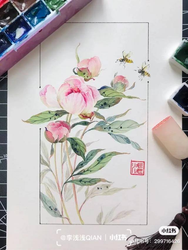花朵怎么画最漂亮（中国风水彩花卉插画｜李浅浅qian）