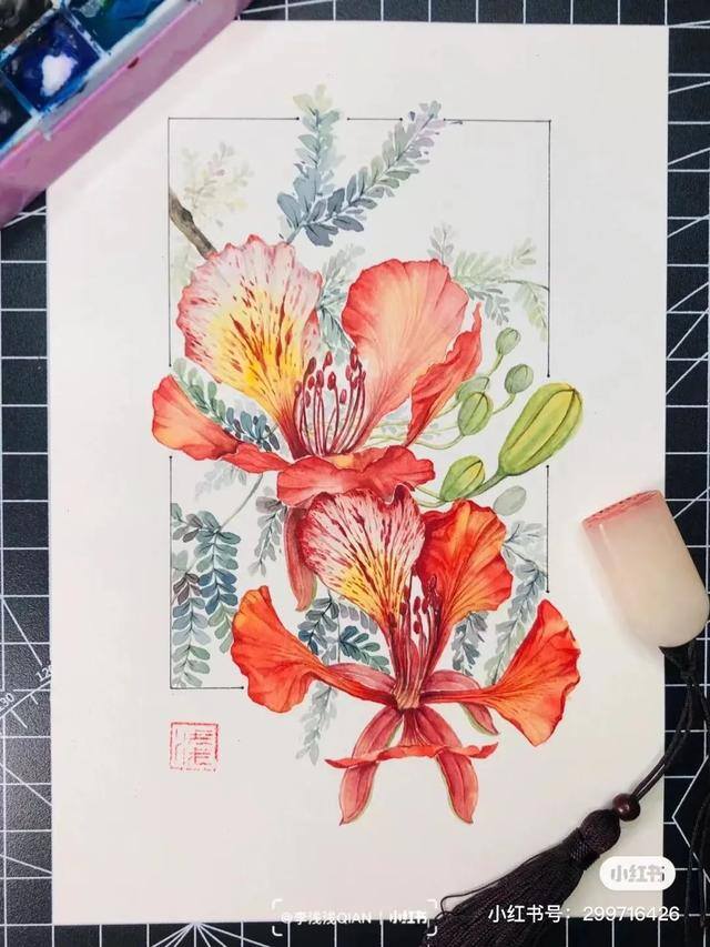花朵怎么画最漂亮（中国风水彩花卉插画｜李浅浅qian）