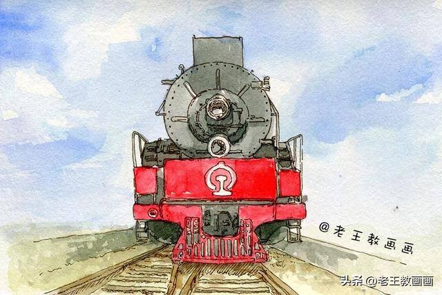 画画画画（水彩火车头（火车头缩影））