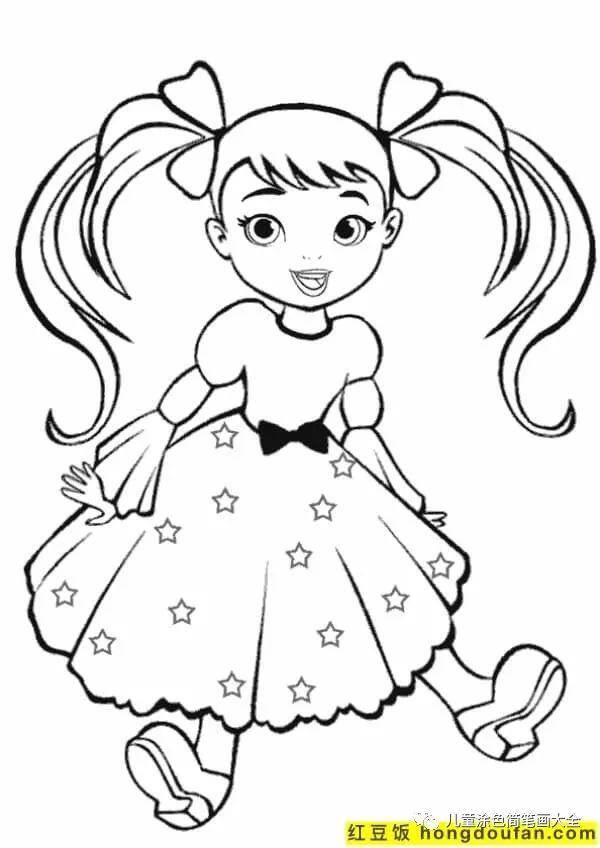 简单又漂亮的花绘画（如何为孩子画一个女孩）