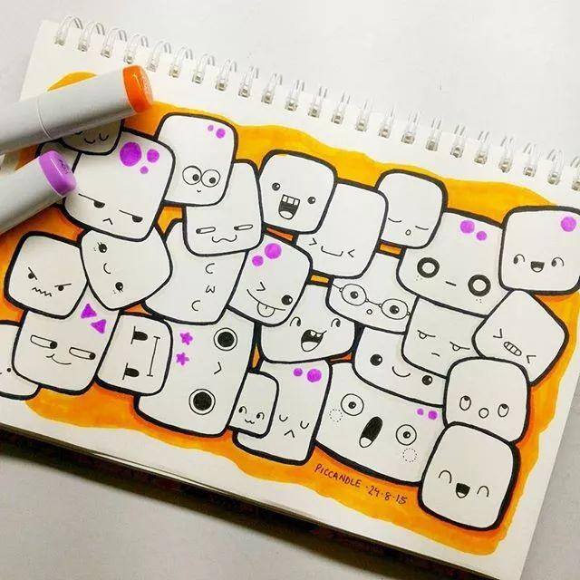 绘画图片大全简单漂亮（蠢萌蠢萌的小鸡蛋，简单易学！）
