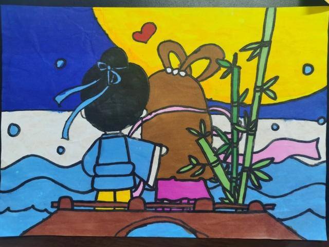 七夕节儿童画简单漂亮（中牟县文明路小学开展“团结战‘疫’别样七夕”主题活动）